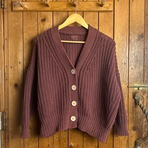 Babaa No. 18 Cotton Cardigan in Black Cherry